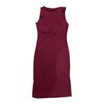 Zenana V Neck Bodycon Midi Dress in Burgundy, Size M Photo 2