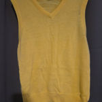 Montgomery Ward Yellow V Neck, Women's XL Sleeveless Sweater Vest, Acrylic Photo 0