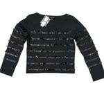 J.Crew  Heavy Jersey Long-Sleeve T-Shirt with Paillette Embellishment Size XXS Photo 1