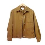 Vince  Utility Jacket Umbra Brown Cotton Linen Workwear Jacket Small Oversized Photo 1