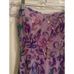 Sequin Party Dress‎ Strapless Mini Cocktail Dress Purple Floral Size 2 Photo 4