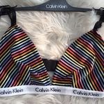 Calvin Klein Striped Rainbow Triangle Bralette  Photo 0