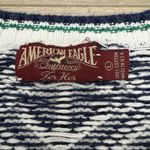 American Eagle Vtg Y2k  Outfitters Nautical Sweater Sz‎ L Made In USA 100% Cotton Photo 3