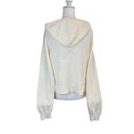SO  Juniors Hoodie Size L White Plush Yard Loungewear Crop Hooded Womens NWT Photo 3