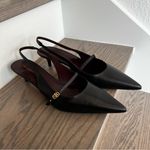 Tory Burch NWOB  Double T Buckle Mary Jane Slingback Heels in Black Sz 10 Photo 3