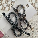Anthropologie  Set Of 2 Crystal Bow Barrettes NEW Photo 2