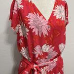 Talbots Size 16 Belted Midi Shirt Dress Chrysanthemum Floral Print Fit & Flare Photo 3