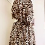 Womens Leopard Cheetah Print Maxi Summer Dress Size Medium NWT Cut Out Back Multi Photo 1