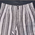 Garnet Hill Womens High Rise Gray White Striped Linen Casual Pants Pockets 14 Photo 3