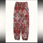 Bailey44 Boho Red Paisley Lightweight Viscose Pants | Size Large Photo 6