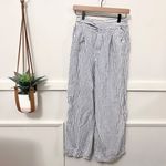 Madewell  Blue Stripe Linen Pants The Harlow Wide Leg Pant Bluestone Size 2 NJ996 Photo 1
