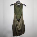 Elliatt Satin Asymmetrical Dress Khaki Olive Green Medium Photo 5