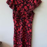 Anthropologie Eva Franco Ruffled Mini Sweater Dress Red Size L Photo 5