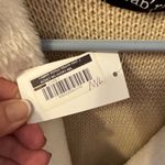 fab'rik  Mixed Media Knit Jacket in Cream and Tan Fur Shrug M/L Photo 2