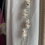 Women’s Beachy natural sea shell statement long necklace Silver Photo 5