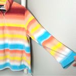 Lands' End  Fleece Pullover Striped Quarter Zip Multicolor‎ Size 1X Photo 1