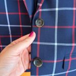 Tommy Hilfiger  Plaid Blazer Womens Size 2 Classic Fit‎ Navy Red White Photo 3