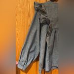 J.Crew ‎ Denim Chambray Ruffled Long Sleeve Popover Cotton Blouse Blue Size 4 Photo 14