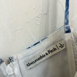 Abercrombie & Fitch Ruched Chiffon Blue Floral Midi Dress size L Photo 4