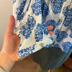 Nanette Lepore  Blue Print Lightweight Summer Beach Tunic Blouse Cover Up Size L Photo 5