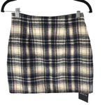 Scacto Flannel Mini Skirt Lined Plaid Beige Navy Blue S Photo 0