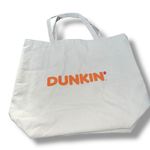 Dunkin Donuts Large Canvas Tote Bag 100% Cotton Carry On Coffee Beach Travel Gym Orange Photo 4