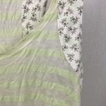 We The Free People Ivory & Green Stripes & Floral Print Tank Top S Photo 2