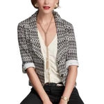 CAbi Black & Cream Printed Du Jour Cotton Office Blazer WMN'S SZ 4 Photo 0