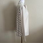 Max Mara Pussybow Secretary 100% SILK Polkadot Blouse in White and Black Sz. M/L Photo 2