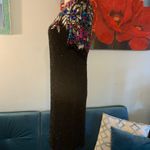 Vintage 80s Silky Nites 100% Silk Black Cocktail Dress Sz S Floral Sequin Photo 3
