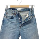 RE/DONE 70s Stove Pipe Jeans in Medium Vain Sz 25 High Rise Raw Hem Rigid Denim Photo 6