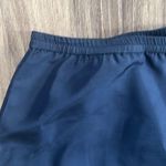 Roamans White label Navy Silk Mini Skirt Size 24 Photo 1