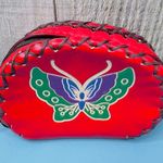 Butterfly Leather Change Coin Case Key Holder
4”x3”x1” Red Photo 1