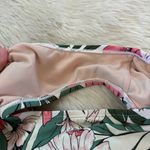 Kona Sol Pink White & Green Floral Open Back Ruched One Piece Swimsuit Photo 6