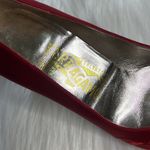 Salvatore Ferragamo Ferragamo Vintage Red Satin Embroidered Pumps Photo 3
