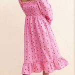Cras Florence Dress Smocked Long sleeve Pink Strawberries Medium Photo 1