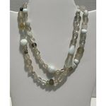 None Long Beaded Statement Fashion Necklace White Green Photo 10
