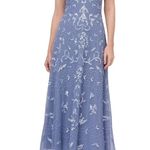 Adrianna Papell  Hand-Beaded Ankle-Length Dress in French Blue Size 10 NWT Photo 0