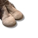 Jessica Simpson  Callaghan Suede Booties Women's 8.5 Taupe Fringe Block Heel Fall Photo 2