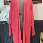 Frye 100% Cotton Duster Knit Cardigan in Coral Pink ~ Size Large ππ Photo 0