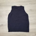 Madewell Navy Blue Sleeveless Knit Sweater Vest Embroidered Floral Size XXS Photo 3