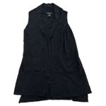 White House | Black Market Vest Womens Small Black Ribbed Knit Cardigan Sweater Photo 1