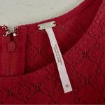 Free People 🦋  Pink Burgundy Fit & Flare Lace Cut Out Mini Dress Swiftie Taylor Photo 4