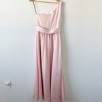White by Vera Wang Charmeuse One Shoulder Bridesmaid Dress in Blush Pink Size 6 Photo 2
