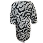 Maeve  Anthropologie Balloon Sleeve Black White Knit Mini Dress Tunic Boxy Size S Photo 4