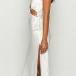 Beginning Boutique NEW Renaissance White Satin Maxi Dress Tie Front Closure sz 0 Photo 5