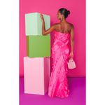 Show Me Your Mumu  Romance Ruffle Dress in Vivid Pink Luxe Satin XL Photo 1