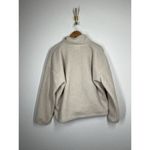 Wilo The Label Fleece Pullover Sweater Button Snap Jacket Cream Large Photo 3