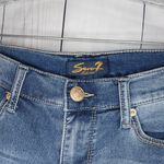 Seven 7 Roll Cuff Girlfriend Embroidered Medium Wash Stretch Capri Jeans NWOT Photo 1