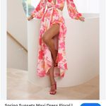  Hello Molly Spring Sunsets floral cut out maxi slit Dress NWT 2 Photo 8